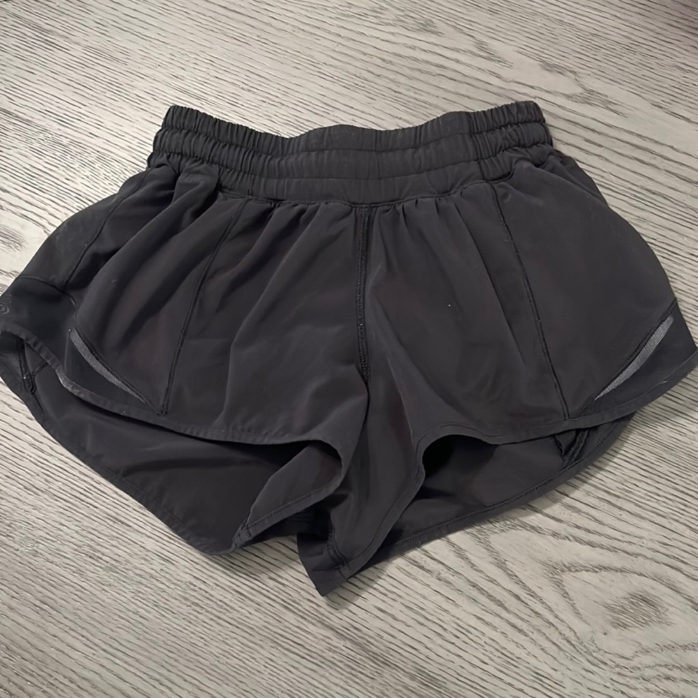 Black hotty hot lululemon 2 inch shorts. Size 4